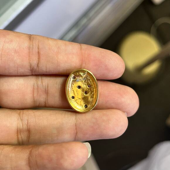 Vintage 80s Stainless Gold Toned Earring and Necklace Set - Picture 5 of 6